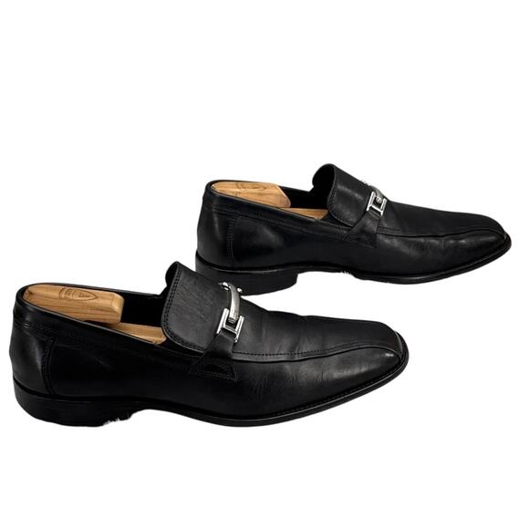 Johnston & Murphy Black Leather Horsebit Almond Toe Slip On Dressy Loafer Men 9 main image 3